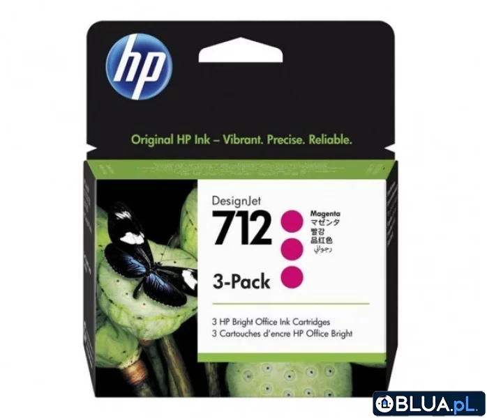 HP Inc. Ink 712 3-Pack 29ml Magenta 3ED78A